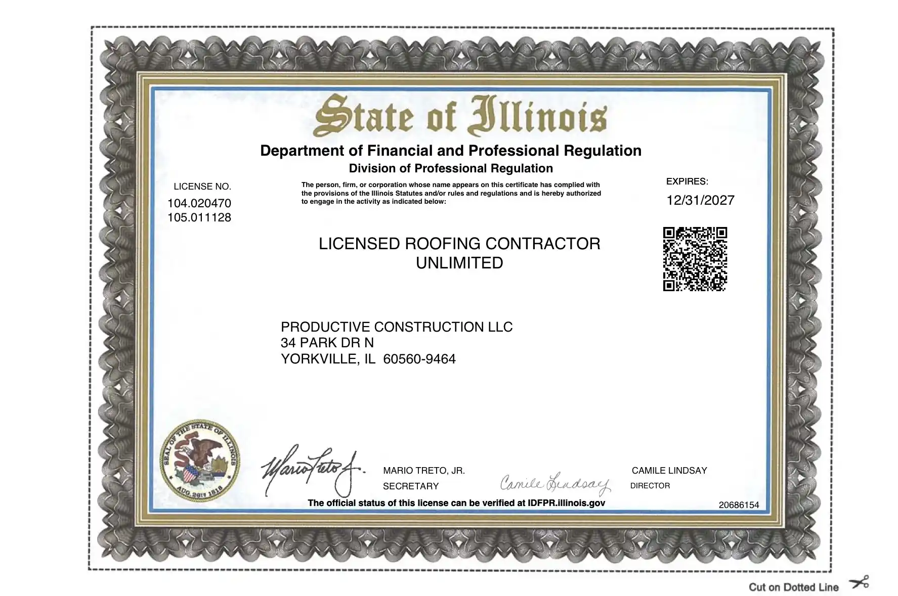 Pro4Roof certificate